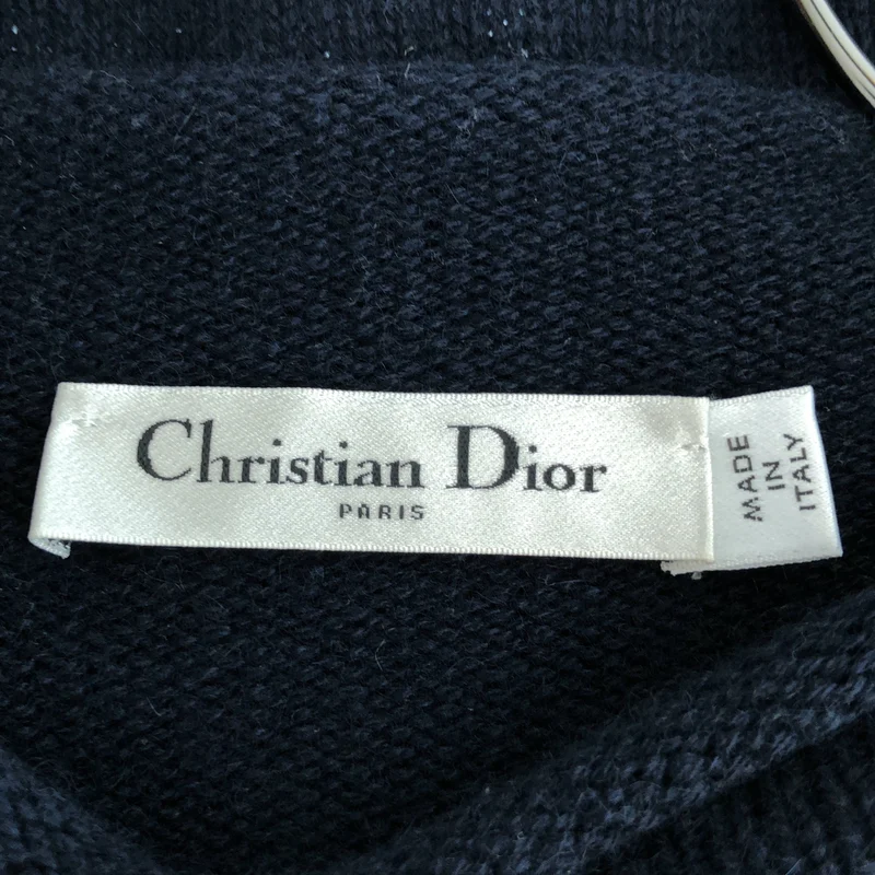 Christian Dior / クリスチャンディオール | カシミヤ CDロゴパールボタン ニット | 36 | レディース