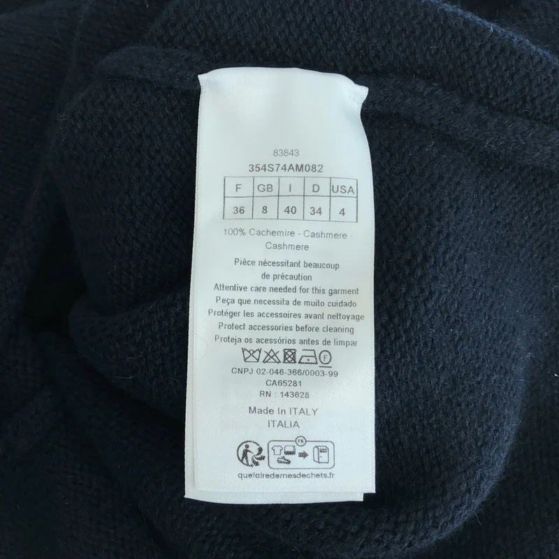Christian Dior / クリスチャンディオール | カシミヤ CDロゴパールボタン ニット | 36 | レディース