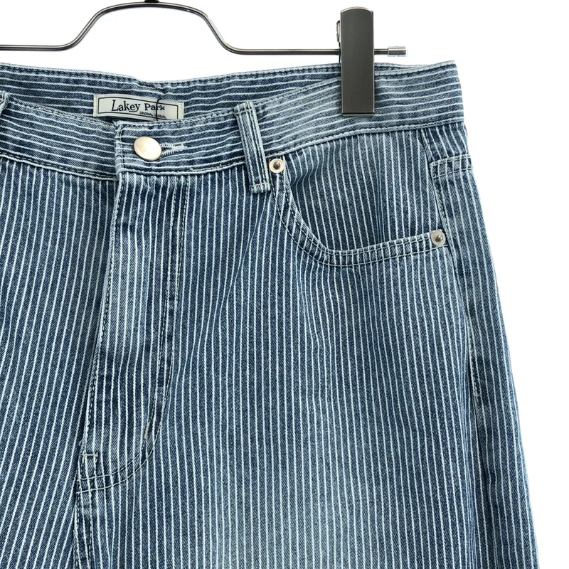 CANAL JEAN キャナルジーン | Lakey Park ヒッコリー ダメージ加工パンツ | M | レディース