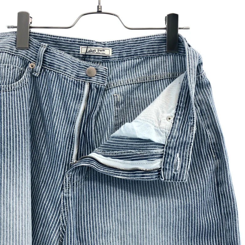 CANAL JEAN キャナルジーン | Lakey Park ヒッコリー ダメージ加工パンツ | M | レディース