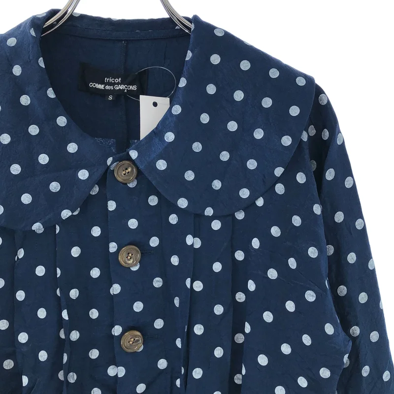 tricot COMME des GARCONS / トリココムデギャルソン | 2009SS | アセテート ドット ラウンドカラーシャツ | S | レディース