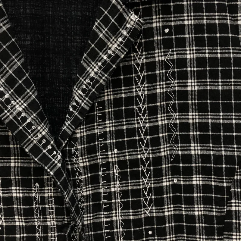 HaaT ISSEY MIYAKE / ハートイッセイミヤケ | チェック ハンドステッチ シャツコート |
