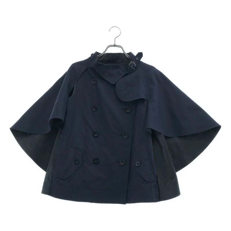 sacai / サカイ | コットン シルク クロップド ショート ケープコート | 2 | レディース