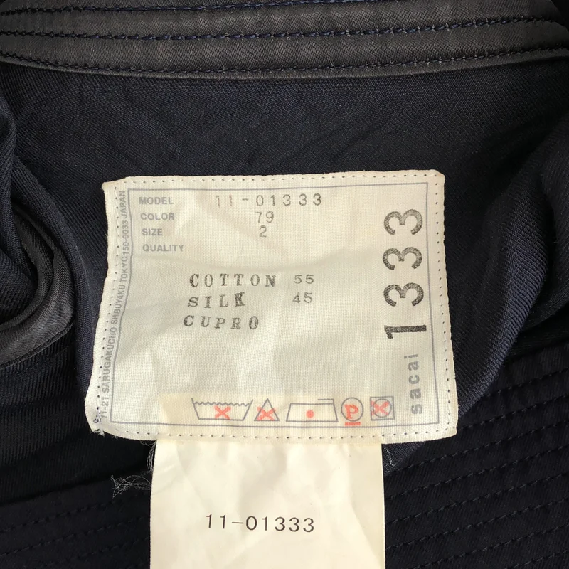 sacai / サカイ | コットン シルク クロップド ショート ケープコート | 2 | レディース