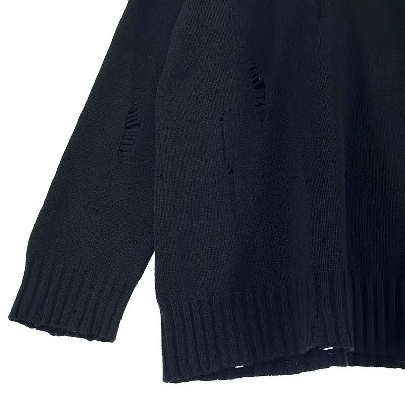 YOHJI YAMAMOTO POUR HOMME / ヨウジヤマモトプールオム | 2022AW | ダメージ加工 プルオーバー ニット | 3 | メンズ