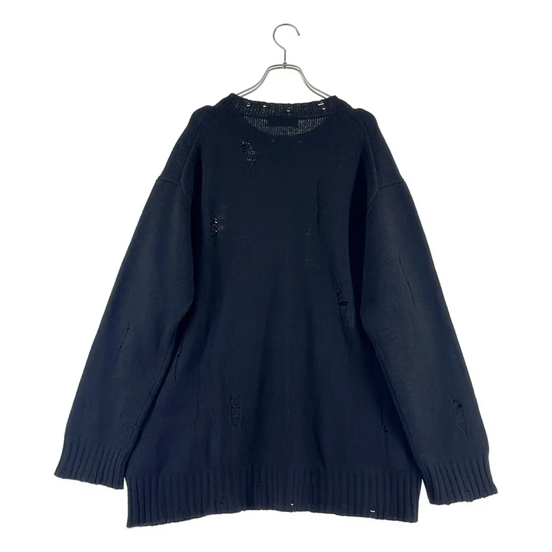 YOHJI YAMAMOTO POUR HOMME / ヨウジヤマモトプールオム | 2022AW | ダメージ加工 プルオーバー ニット | 3 | メンズ