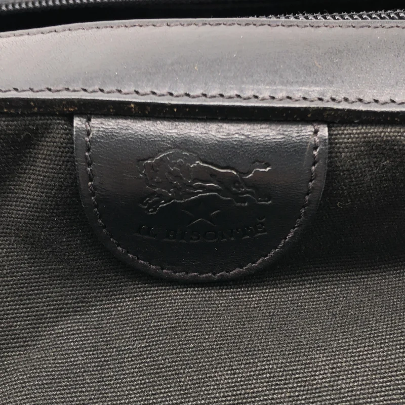 IL BISONTE / イルビゾンテ | レザー切替 ロゴ ハンド トートバッグ |