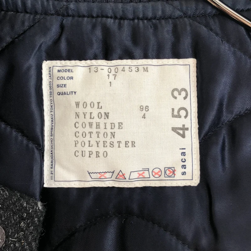 sacai / サカイ | ヘリンボーン レザー切替 ジャケット | 1 | メンズ