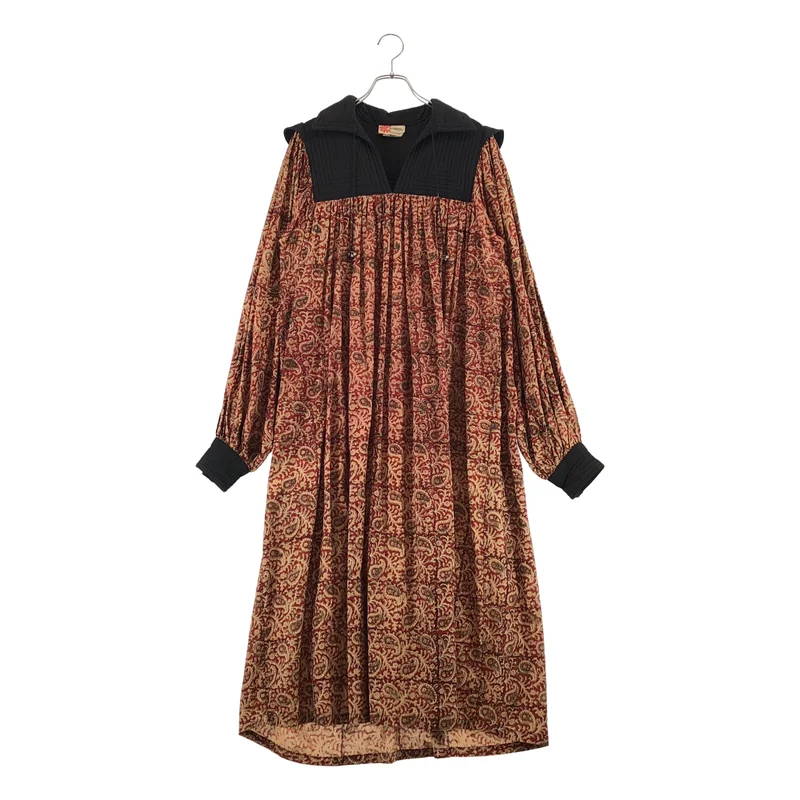 VINTAGE / ヴィンテージ古着 | PHOOL / キルティング切替 プリント ロングワンピース | 14 | レディース