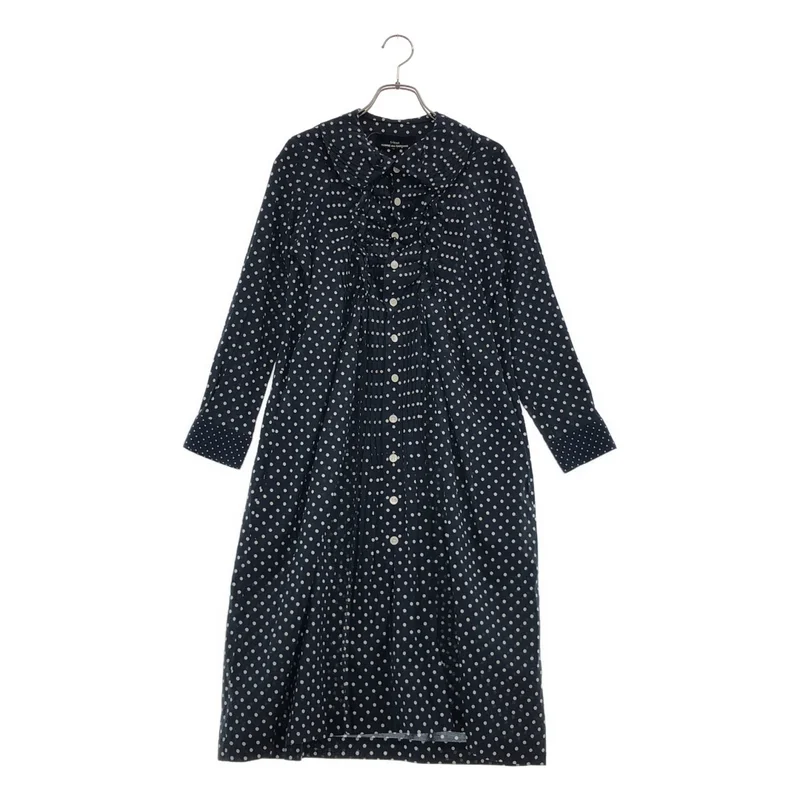 tricot COMME des GARCONS / トリココムデギャルソン | 2015AW | コットン混 ドット ラウンドカラー シャツワンピース | S | レディース