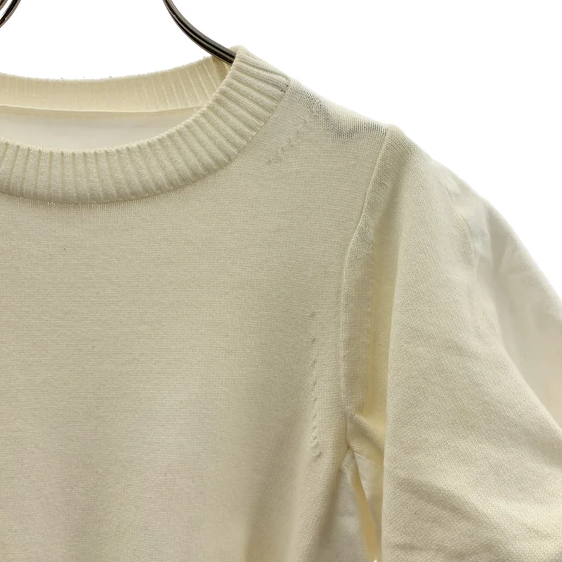 sacai / サカイ | 2024SS | コットン 切替 ボリュームスリーブ ニット | 1 | レディース