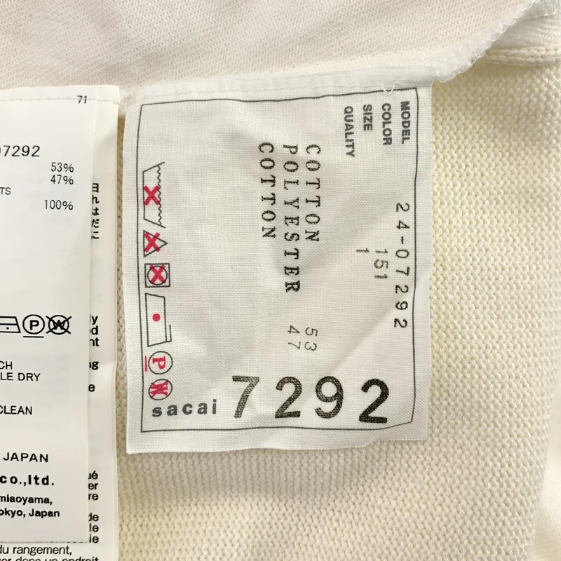 sacai / サカイ | 2024SS | コットン 切替 ボリュームスリーブ ニット | 1 | レディース