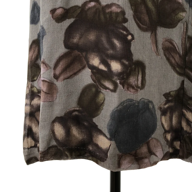 DRIES VAN NOTEN / ドリスヴァンノッテン | シルク フラワープリント ノースリーブワンピース | 38 | レディース