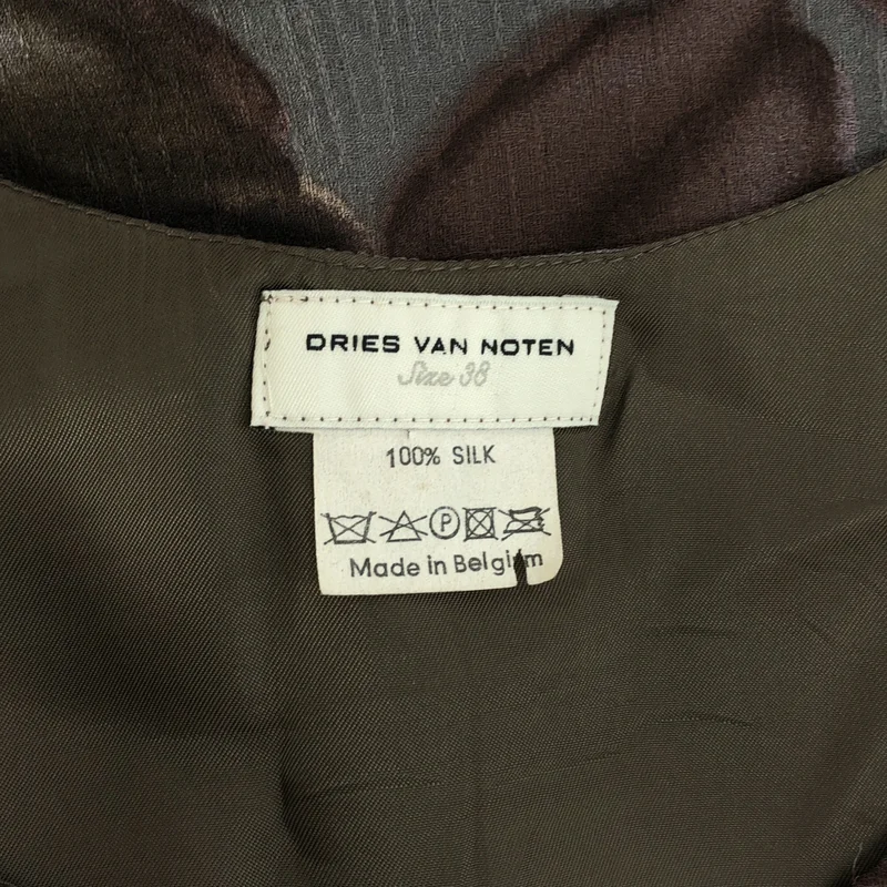 DRIES VAN NOTEN / ドリスヴァンノッテン | シルク フラワープリント ノースリーブワンピース | 38 | レディース
