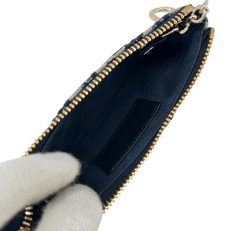 Christian Dior / クリスチャンディオール | トロッター ジャガード ジップ コインケース |