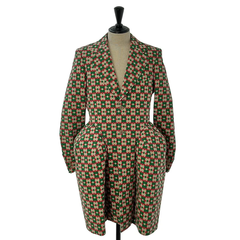 COMME des GARCONS HOMME PLUS / コムデギャルソンオムプリュス | 2026SS | ウール混 ジオメトリック ロングテーラードジャケット | M | メンズ