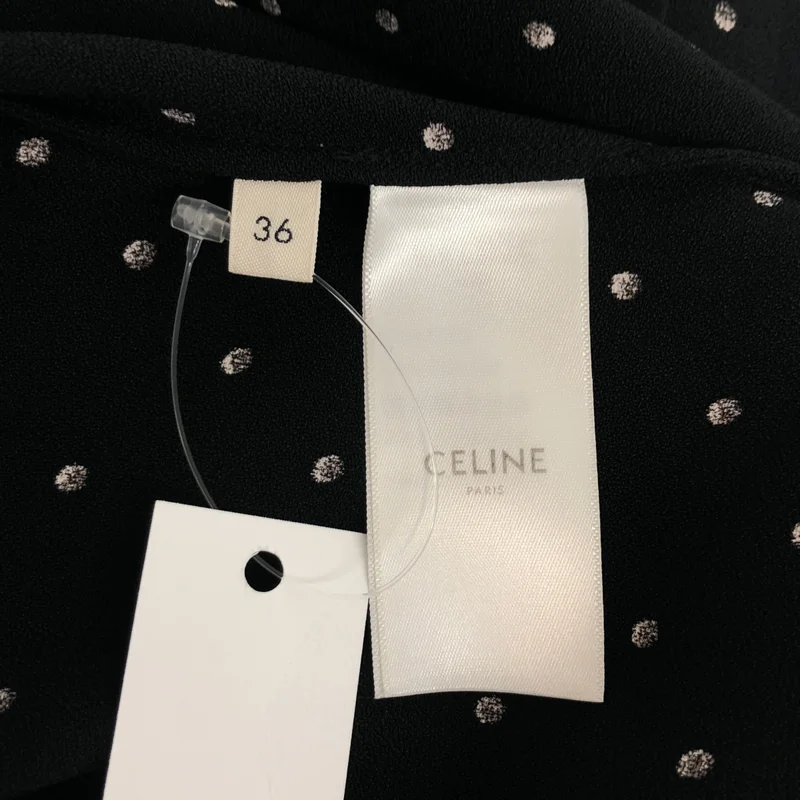 CELINE / セリーヌ | ドット シャツ ワンピース 2R091705D | 36 | レディース