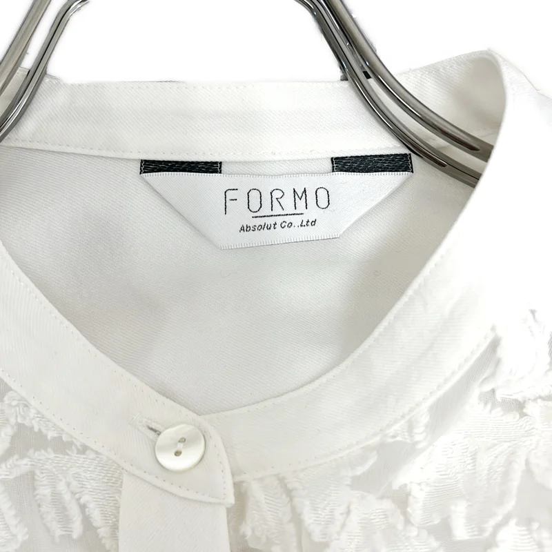 FORMO / フォルモ | オーバーシルエット レース バンドカラー シャツ ブラウス | 2 | レディース