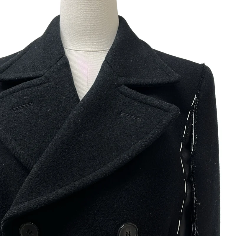Maison Margiela / メゾンマルジェラ | 2019AW | ウール ステッチデザイン ベルテッドロングコート | 38 | レディース