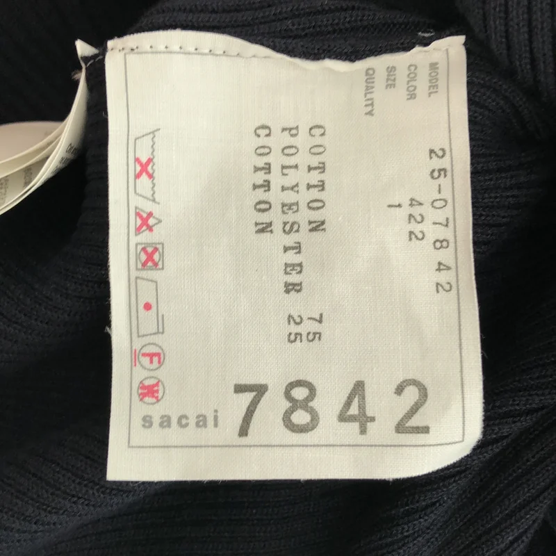 sacai / サカイ | ストライプ リブニット切替 プリーツ ティアード フリル ワンピース | 1 | レディース