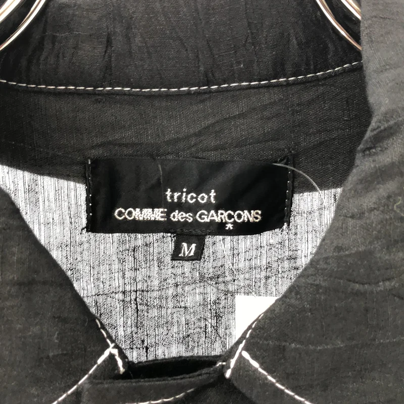 tricot COMME des GARCONS / トリココムデギャルソン | 2021SS | リネン ステッチデザイン ラウンドカラー ギャザーシャツワンピース | M | レディース
