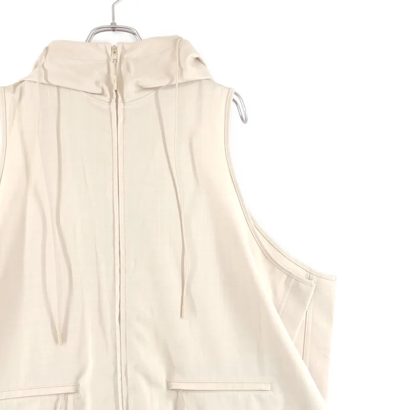 Y-3 / ワイスリー | SLEEVELESS ZIP-FASTENING JACKET / ウールストレッチ スリーブレス ジップアップジャケット | XS | レディース