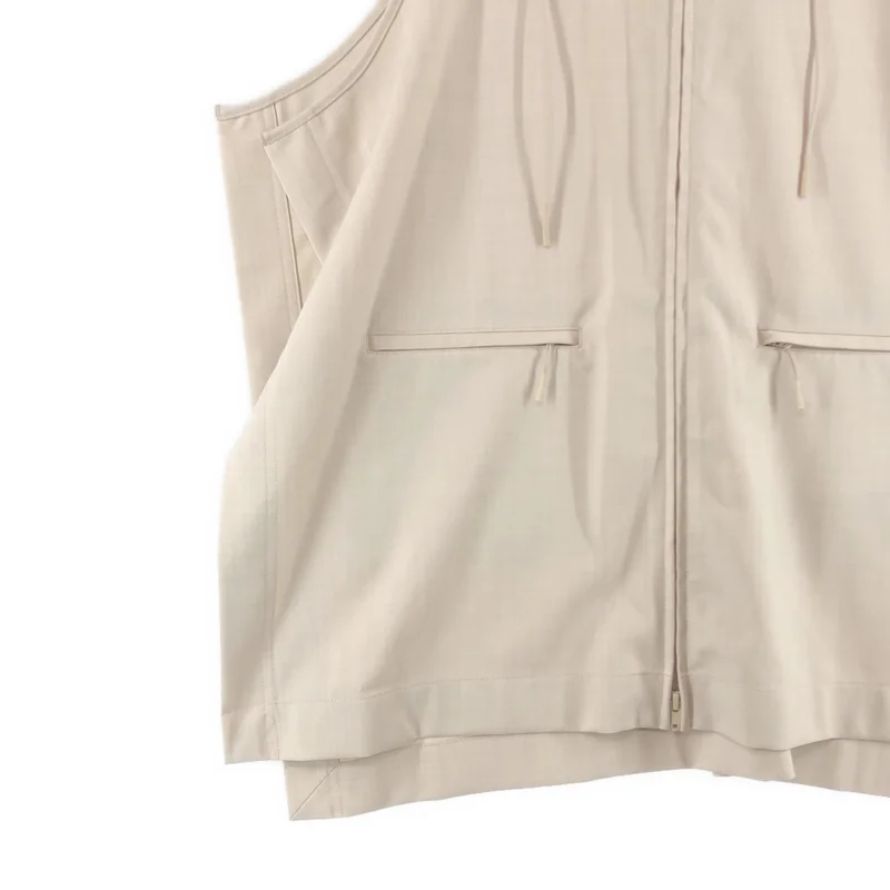 Y-3 / ワイスリー | SLEEVELESS ZIP-FASTENING JACKET / ウールストレッチ スリーブレス ジップアップジャケット | XS | レディース