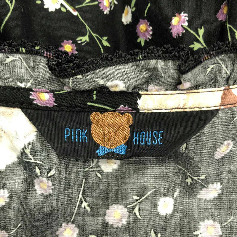 PINK HOUSE / ピンクハウス | コットン テディベア フラワー 総柄 フリルワンピース |