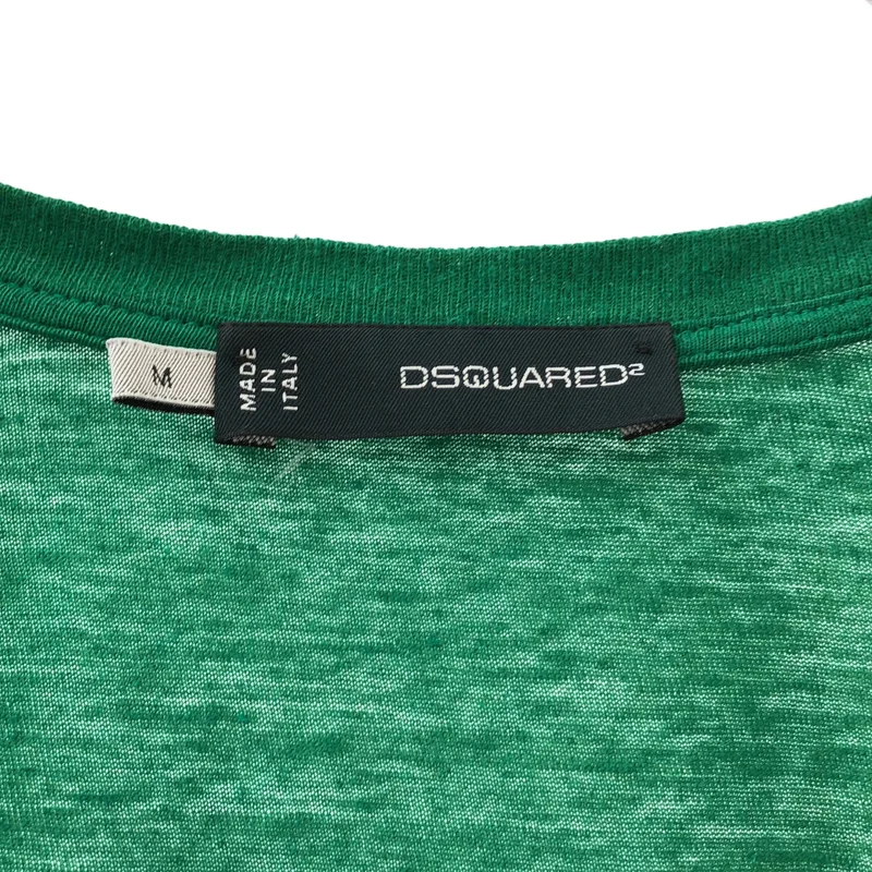 DSQUARED2 / ディースクエアード | リネン混 チャーム付き Vネックカットソー | M | メンズ
