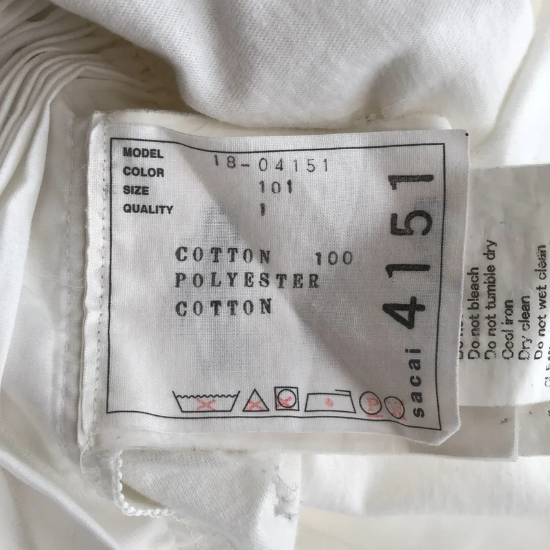 sacai | Cotton Side-Zip Pleated T-Shirt | Size 1 | Women's – KLD