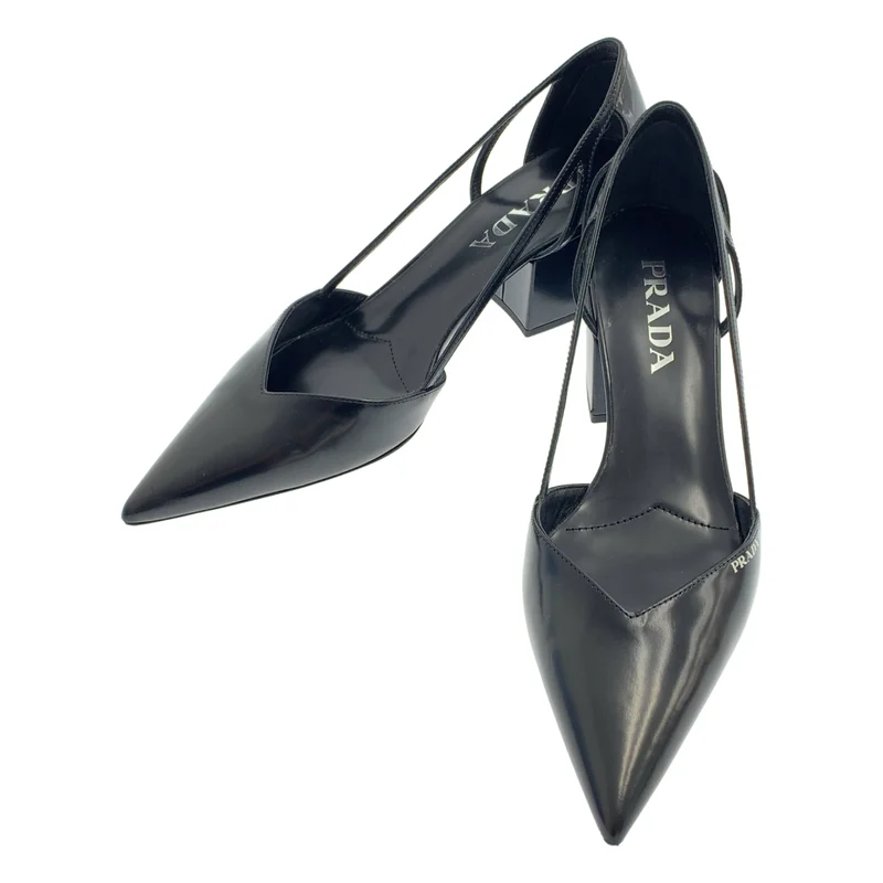 PRADA / プラダ | leather cut-out ballerinas / レザー カットアウト ポインテッドトゥ パンプス | 36 1/2 | レディース