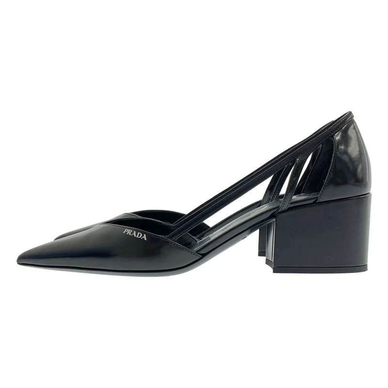 PRADA / プラダ | leather cut-out ballerinas / レザー カットアウト ポインテッドトゥ パンプス | 36 1/2 | レディース