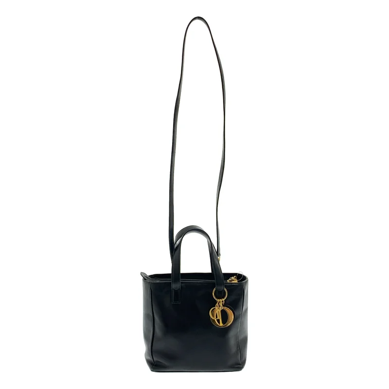 Christian Dior / クリスチャンディオール | レザー ロゴチャーム 2WAY ハンドバッグ |