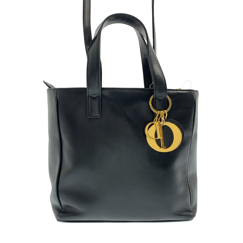 Christian Dior / クリスチャンディオール | レザー ロゴチャーム 2WAY ハンドバッグ |