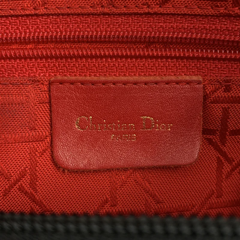 Christian Dior / クリスチャンディオール | レザー ロゴチャーム 2WAY ハンドバッグ |