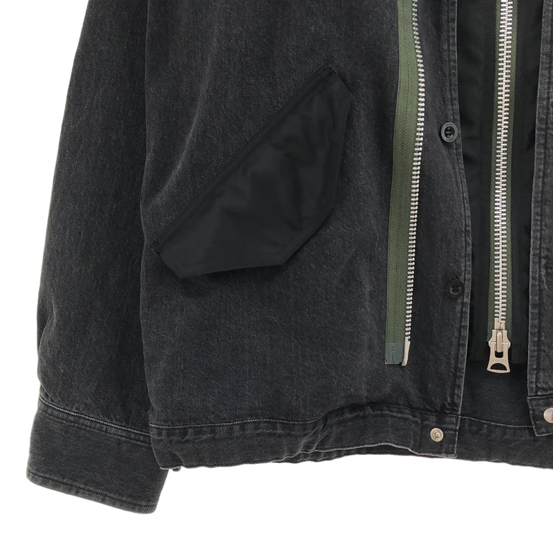 sacai / サカイ | 2026SS | Denim x Nylon Twill Blouson / デニム×ナイロンツイル コンビネーションジャケット | 3 | メンズ
