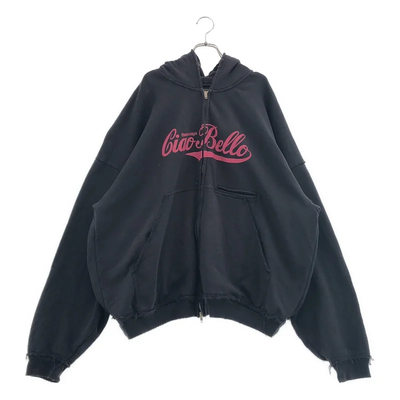 BALENCIAGA / バレンシアガ | 2024AW | Ciao Bello Pulled Hoodie ダメージ加工 ジップアップパーカー | XS | メンズ
