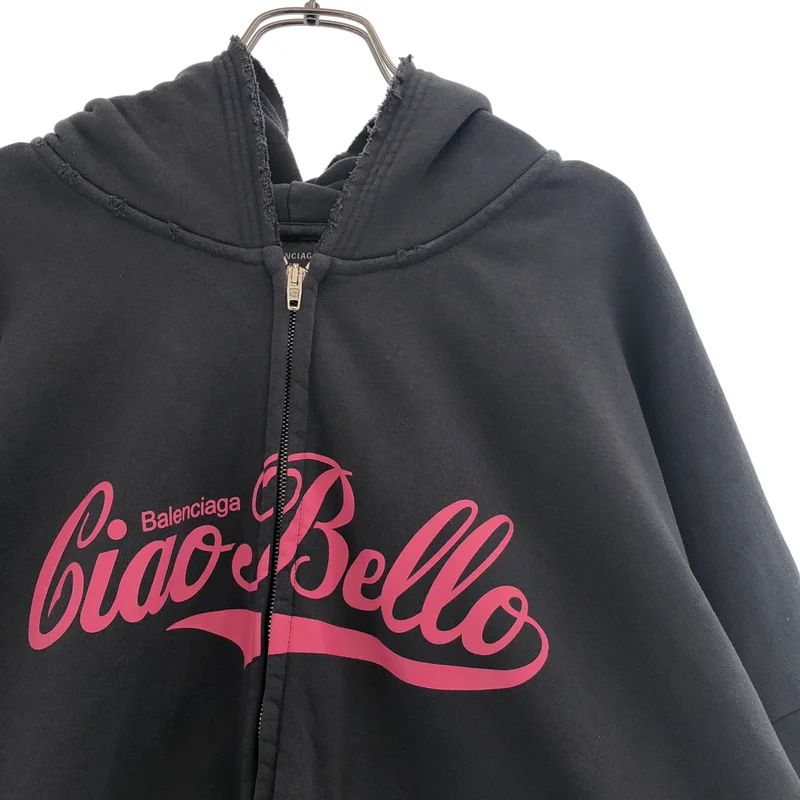 BALENCIAGA / バレンシアガ | 2024AW | Ciao Bello Pulled Hoodie ダメージ加工 ジップアップパーカー | XS | メンズ
