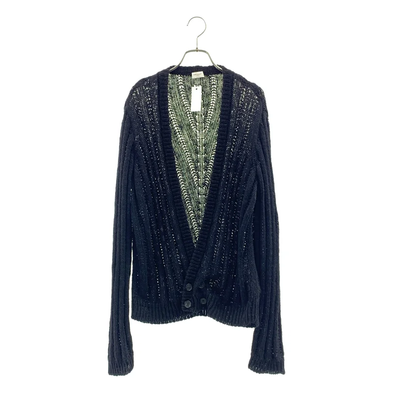 SAINT LAURENT PARIS / サンローランパリ | リネン コットン ケーブルニットカーディガン | M | メンズ