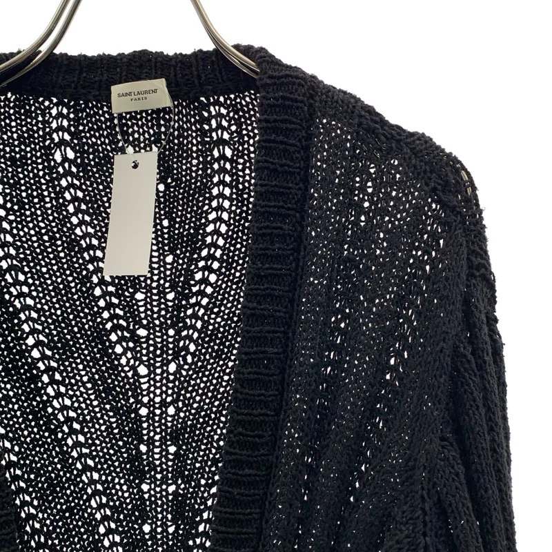 SAINT LAURENT PARIS / サンローランパリ | リネン コットン ケーブルニットカーディガン | M | メンズ