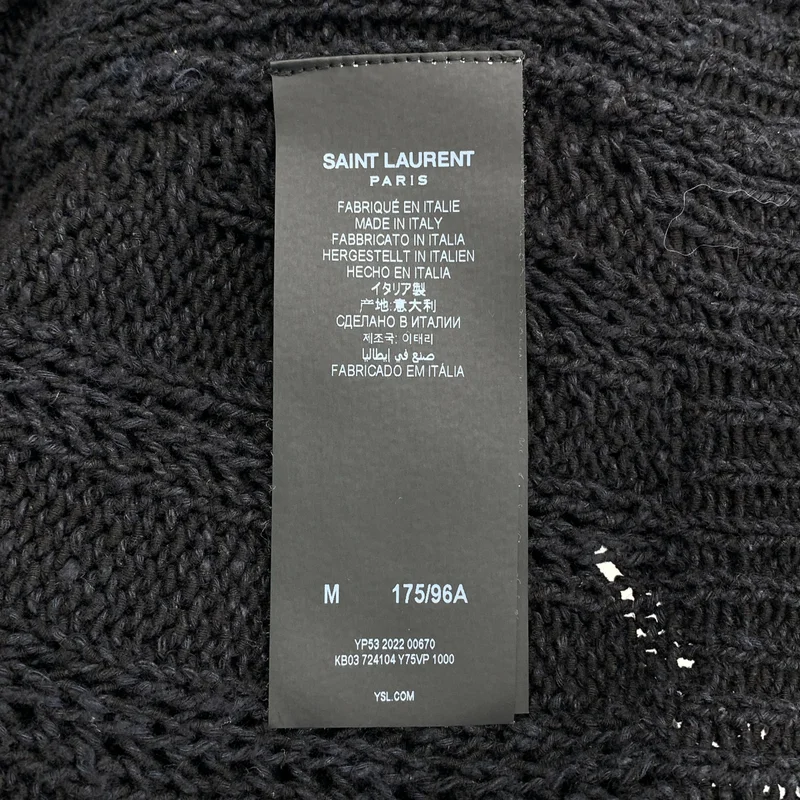 SAINT LAURENT PARIS / サンローランパリ | リネン コットン ケーブルニットカーディガン | M | メンズ
