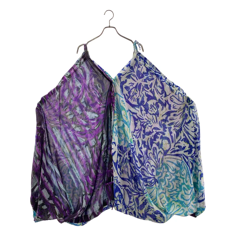 ISSEY MIYAKE / イッセイミヤケ | 総柄 変形 オーバーシルエット レースアップ ドレス ワンピース | 2 | レディース