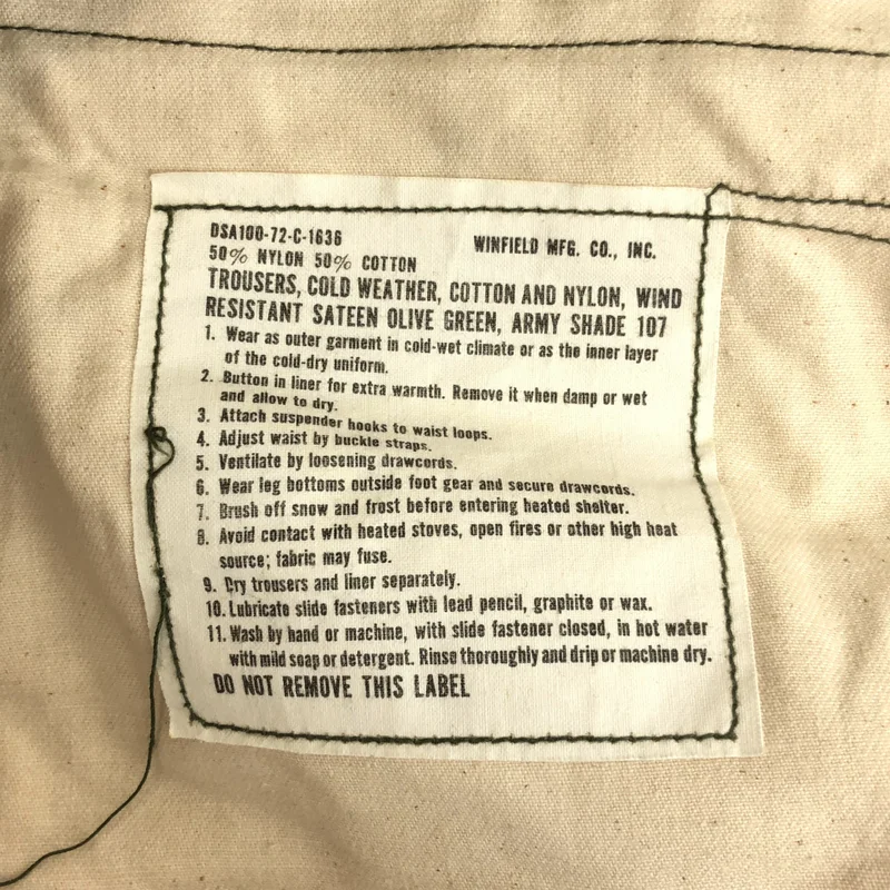 VINTAGE / ヴィンテージ古着 | 1970s | U.S.ARMY / アメリカ軍 / M-65 COLD WEATHER FIELD TROUSERS / カーゴパンツ | M | メンズ