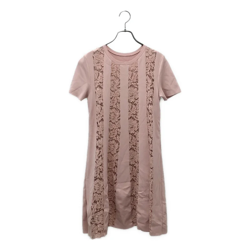 VALENTINO / ヴァレンティノ | レース切替 ストライプ ニット ワンピース | L | レディース