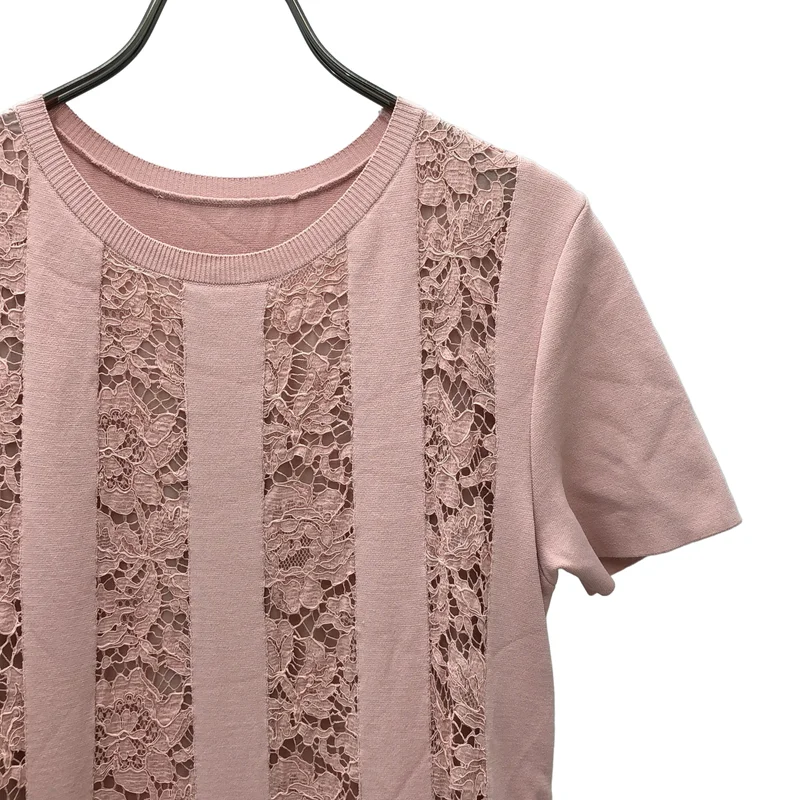 VALENTINO / ヴァレンティノ | レース切替 ストライプ ニット ワンピース | L | レディース
