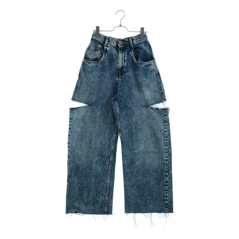 Maison Margiela / メゾンマルジェラ | 2020SS | サイドスラッシュ カットオフ デニム パンツ | 38 | レディース