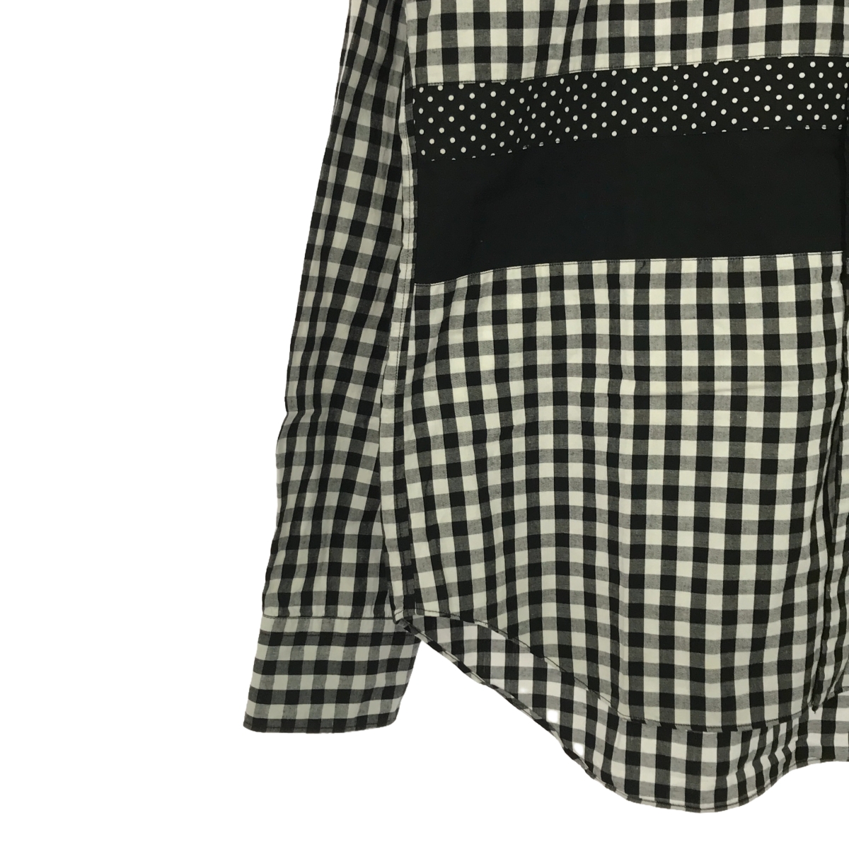 BLACK COMME des GARCONS / ブラックコムデギャルソン | 2012AW | 総柄 異素材 切替 パッチワーク レギュラーカラーシャツ | M | メンズ
