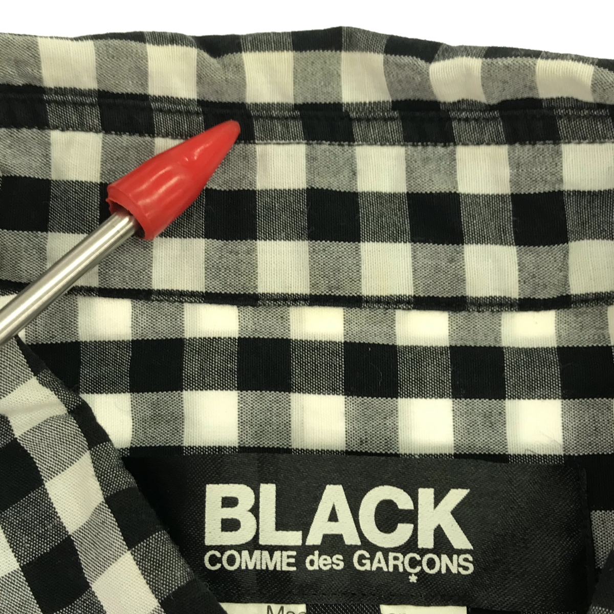 BLACK COMME des GARCONS / ブラックコムデギャルソン | 2012AW | 総柄 異素材 切替 パッチワーク レギュラーカラーシャツ | M | メンズ