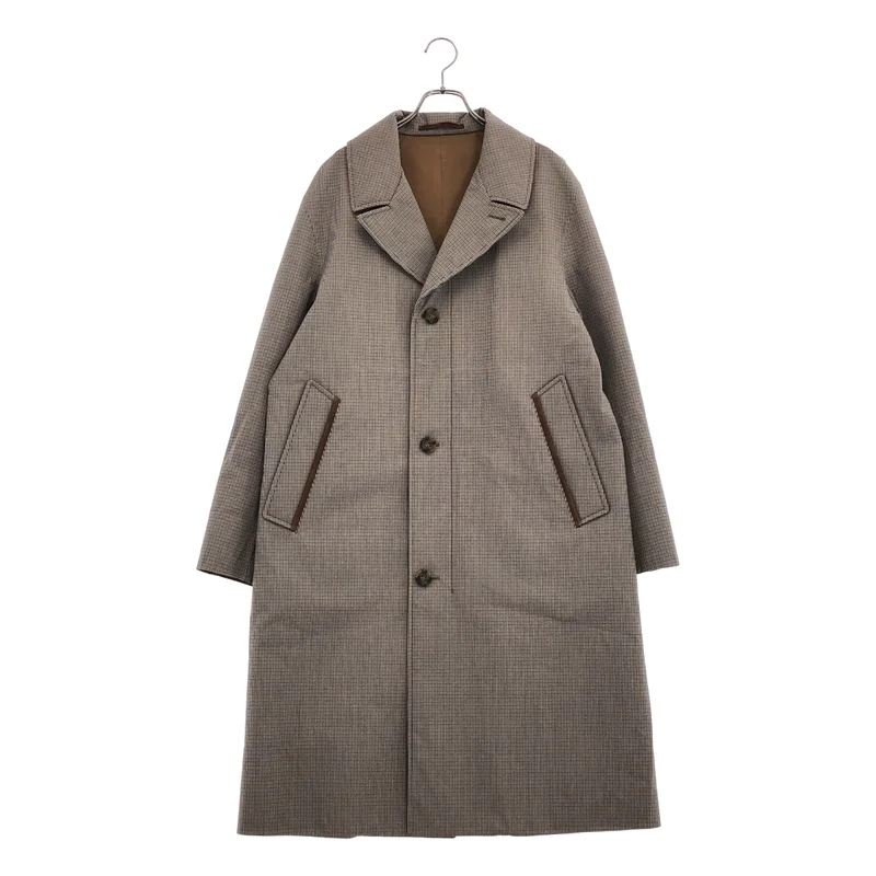 Loro Piana / ロロピアーナ | コットン シルク混 チェック ステンカラーコート | S | レディース