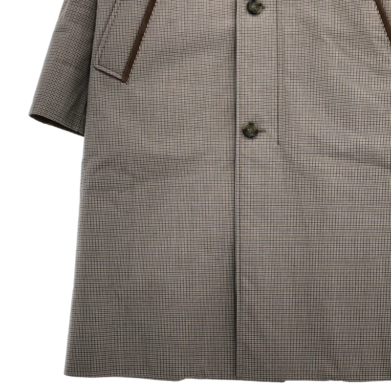 Loro Piana / ロロピアーナ | コットン シルク混 チェック ステンカラーコート | S | レディース